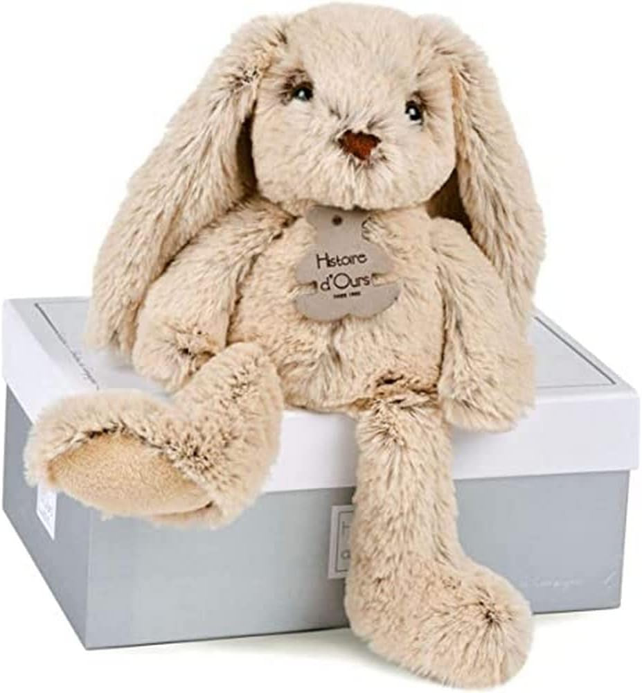 - Peluche Lapin - Boite Cadeau - Beige - 25 Cm - Douce Et Mignonne - Idée Cadeau De Naissance Et Anniversaire Fille Et Garçon - HO2430