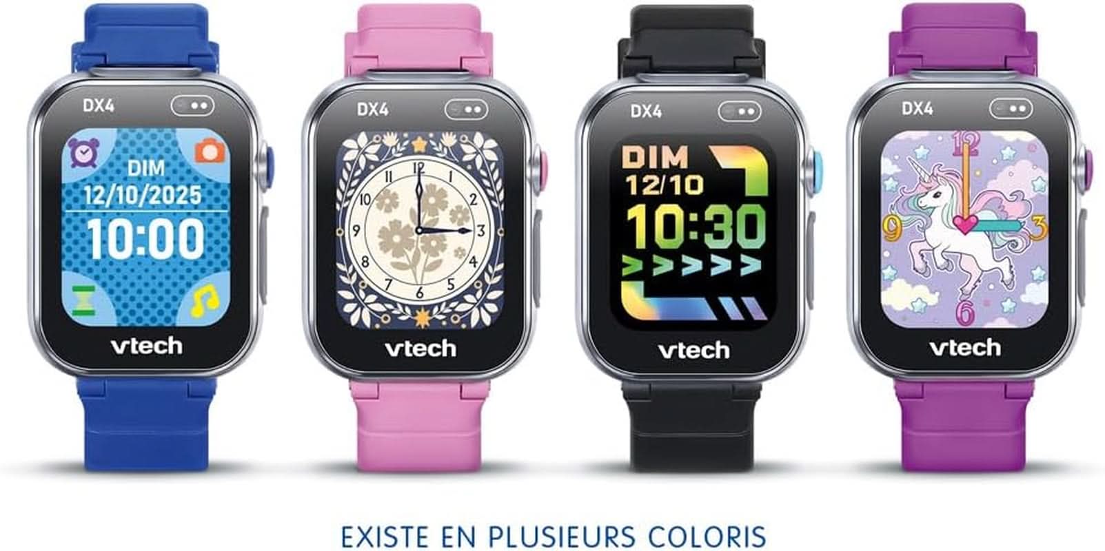 - Kidizoom Smartwatch DX4 Bleue - Montre Digitale Enfant 16 En 1 Avec Écran Tactile Couleur, Jeux, Applications, Appareil Photo Et Vidéo - Cadeau Enfant Dès 5 Ans - Contenu En Français