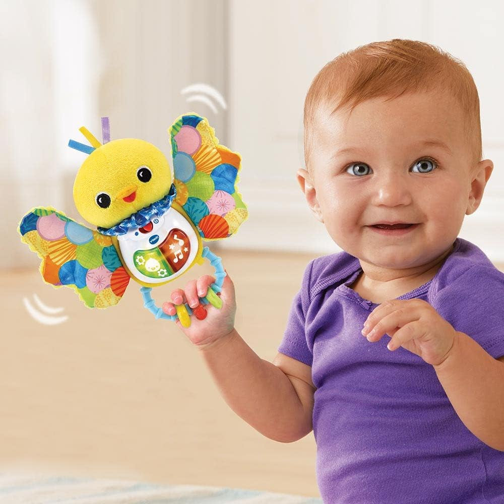 - Hochet PIOU-PIOU Éveil Des Sens, Hochet Bébé Interactif Et Musical, Jouet Sensoriel, Oiseau En Peluche Lavable En Machine, Cadeau De Naissance Bébé Dès 3 Mois - Contenu En Français