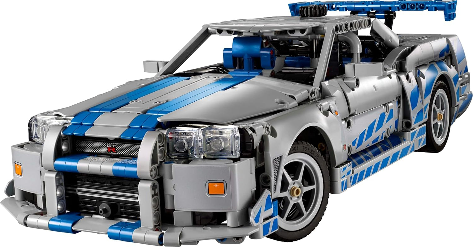 Technic Voiture Nissan Skyline GT-R (R34) 2 Fast 2 Furious - Maquette De Voiture Pour Adulte - Fonction Drift, Direction, Suspension & Moteur 6 Cylindres - Cadeau Collector Pour Fans 42210