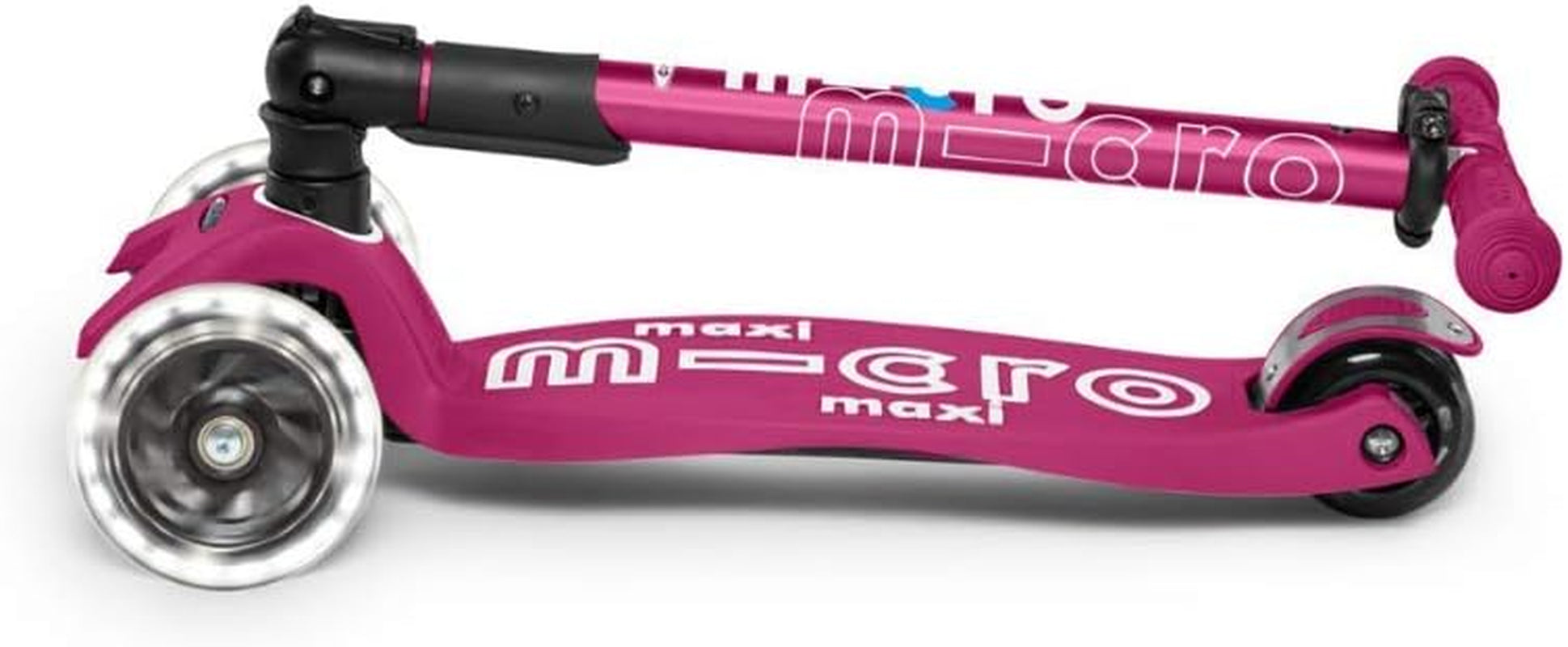 | Trottinette Enfant Maxi Deluxe Pliable LED | Trottinette 3 Roues | Guidon Ajustable | Roues Lumineuses | 5-12 Ans