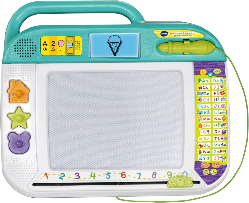 - Mon Ardoise Interactive Apprenti-Écriture - Tablette Dessin Enfant - Ardoise Magique Avec Stylet, Pochoirs Et Tampons - Jouet Éducatif - Cadeau Enfant Dès 3 Ans - Contenu En Français