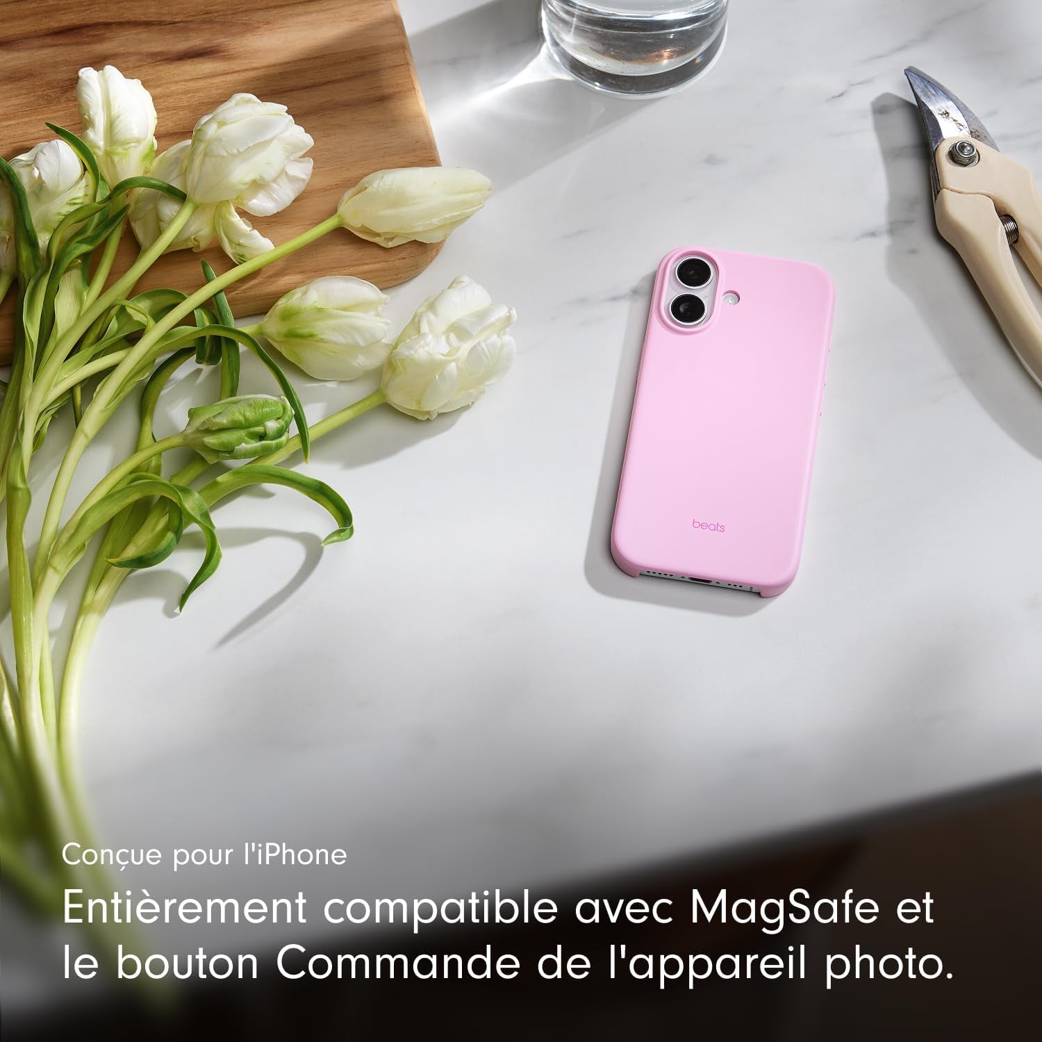 Coque Pour Iphone 17 Équipée Magsafe Avec Commande De L'Appareil Photo, Fini Mat, Doublure En Tissu Microfibre - Rose Quartz