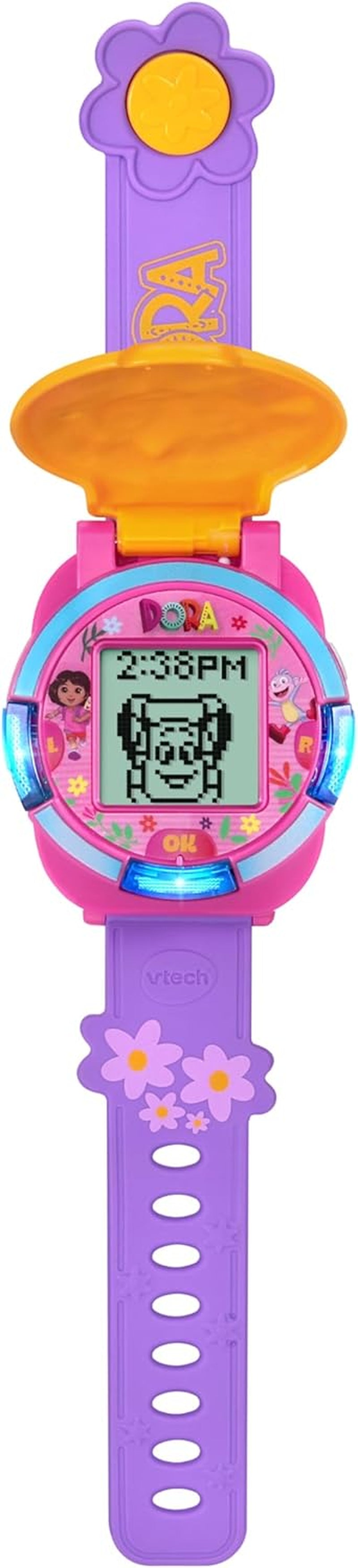- Dora L’Exploratrice La Montre-Jeu Éducative - Montre Enfant Dora Avec Écran Animé, Bracelet Réglable, 10 Cadrans Et 4 Jeux - Cadeau Enfant De 3 Ans À 7 Ans - Contenu En Français Et Anglais