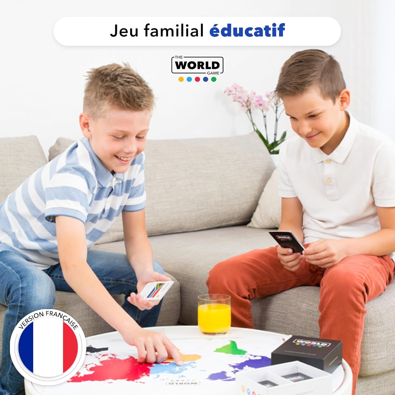 - Jeu De Géographie Avec Carte Du Monde - Jeu Société Éducatif Pour Enfant, Famille Et Adultes - Un Cadeau Parfait Pour Garçons Et Filles (French)