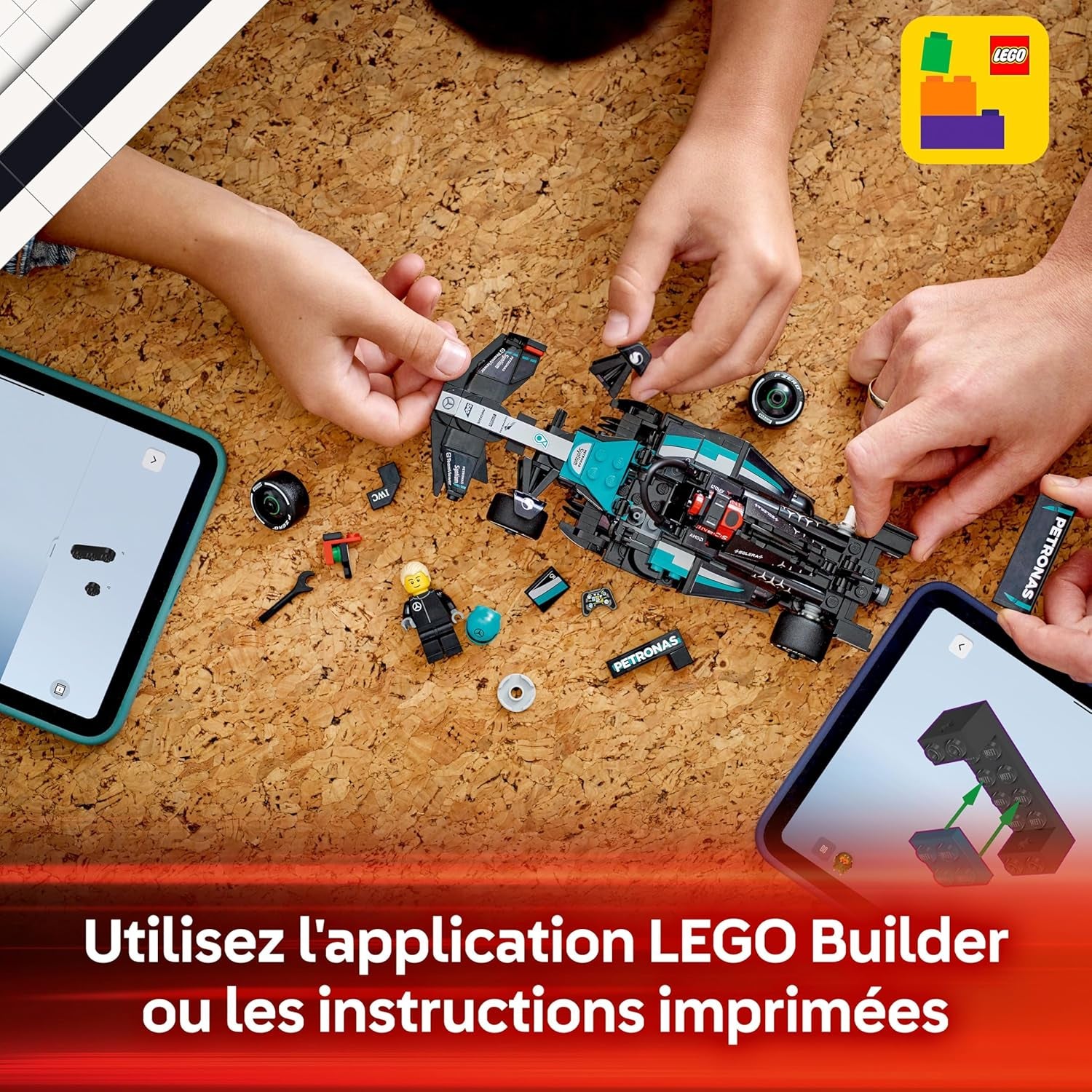 Speed Champions Voiture F1 Mercedes-Amg W15 - Voiture De Course Avec Minifigurine Collector De Pilote De Formule 1 - Maquette Pour Garçons Et Filles Dès 10 Ans Ou Fans De Sport Automobile 77244