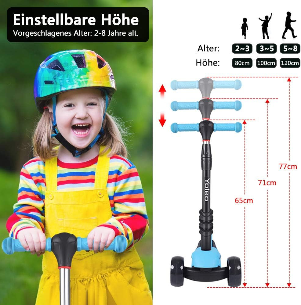 Trottinette 3 En 1 Pour Enfant Avec Siège Amovible, Roues En Polyuréthane, Guidon Réglable En Hauteur Pour Tout-Petits, Garçons Et Filles À Partir De 2 Ans