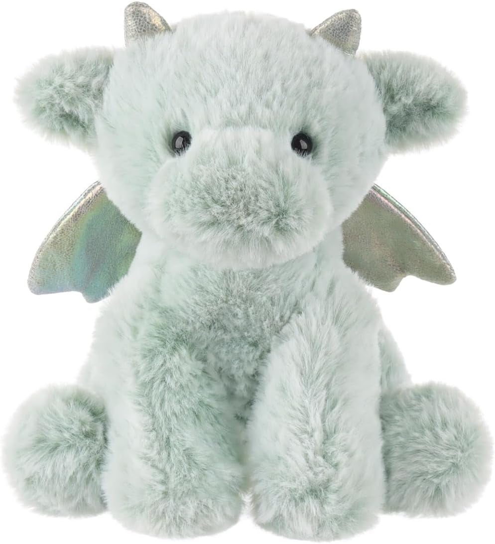 Peluche Dragon Vert En Peluche Douce Pour Enfant (Dragon En Peluche Vert, 20 Cm), S