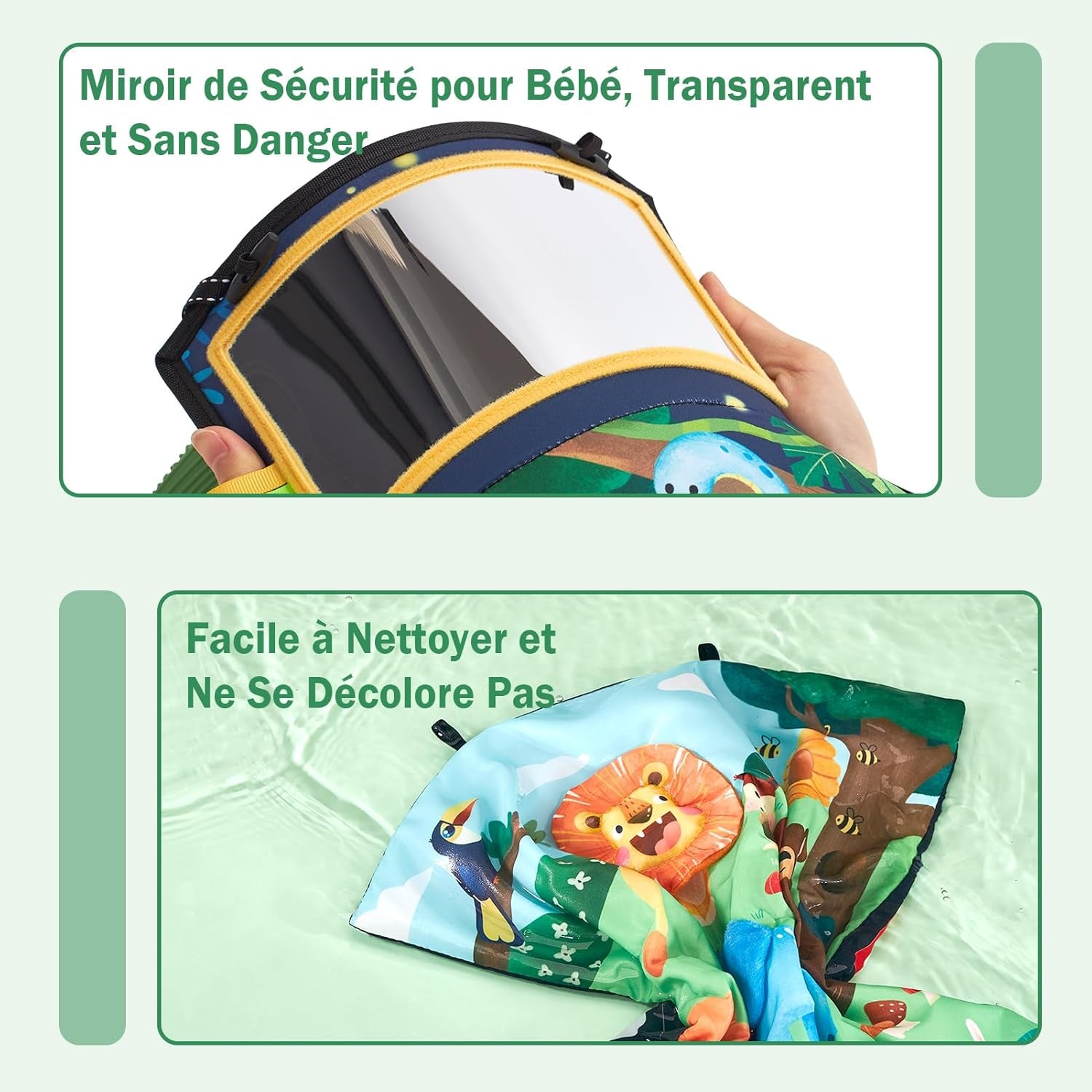 Jouet D'Éveil Bébé 6 Mois Avec Miroir Éveil Montessori Noir Et Blanc Jouets Sensoriels Pour Tout-Petits, Cadeau Pour Bébé Naissance Fille Garcon 0 3 6 12 Mois