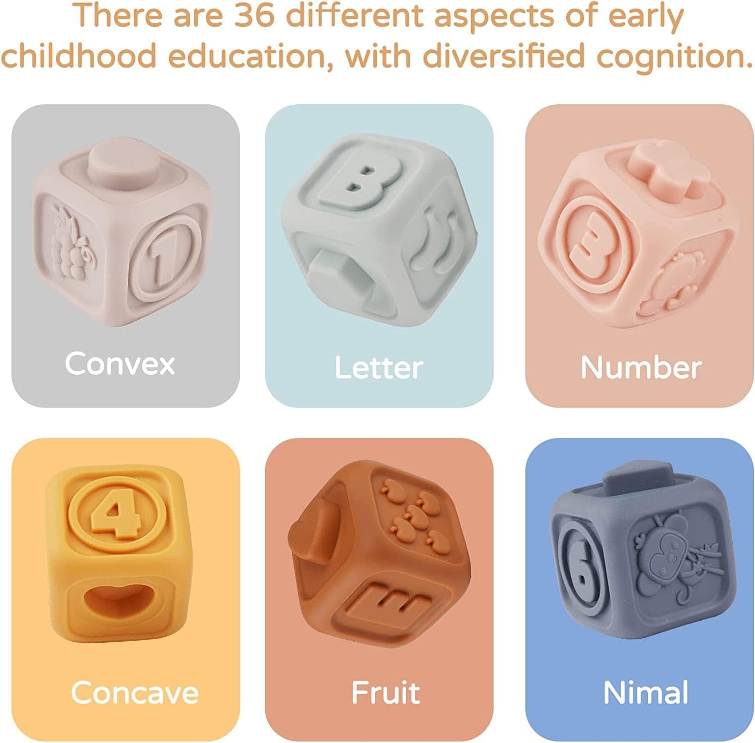 Circles Et Blocs Montessori Toy Gobelet Empilable Bébé Tour Empilable & Anneaux De Dentition Pour Jeu D'Empilement, Avec Chiffres Textures De Fruits, Jouets Éducatifs Éducatifs Pour 13 Pièces