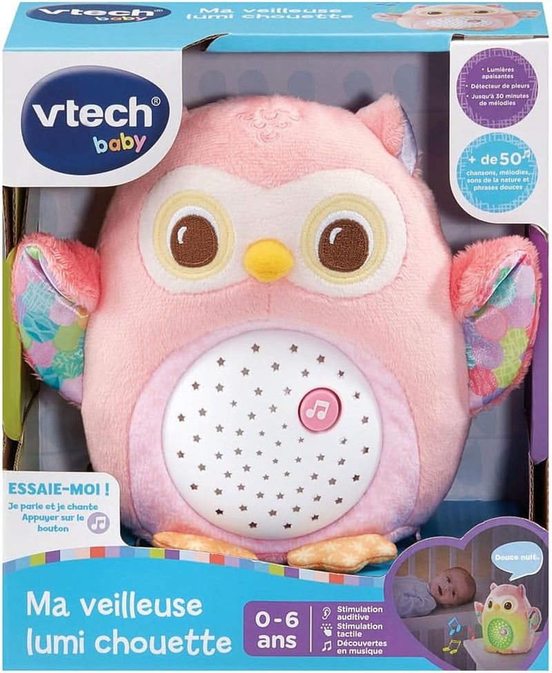 - Ma Veilleuse Lumi Chouette Rose, Peluche Apaisante, Veilleuse Musicale Et Lumineuse, Musique Douce, Berceuses, Bruits Blancs Et Sons De La Nature, Cadeau De Naissance - Contenu En Français