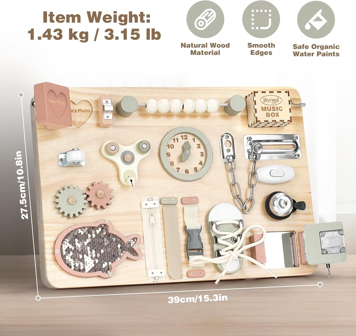 Grand Busy Board Montessori - Planche Activité Tableau Activité Sensoriel Parcours Motricité Bébé Jeux Educatif Jouet Enfant Pour Garcon Fille