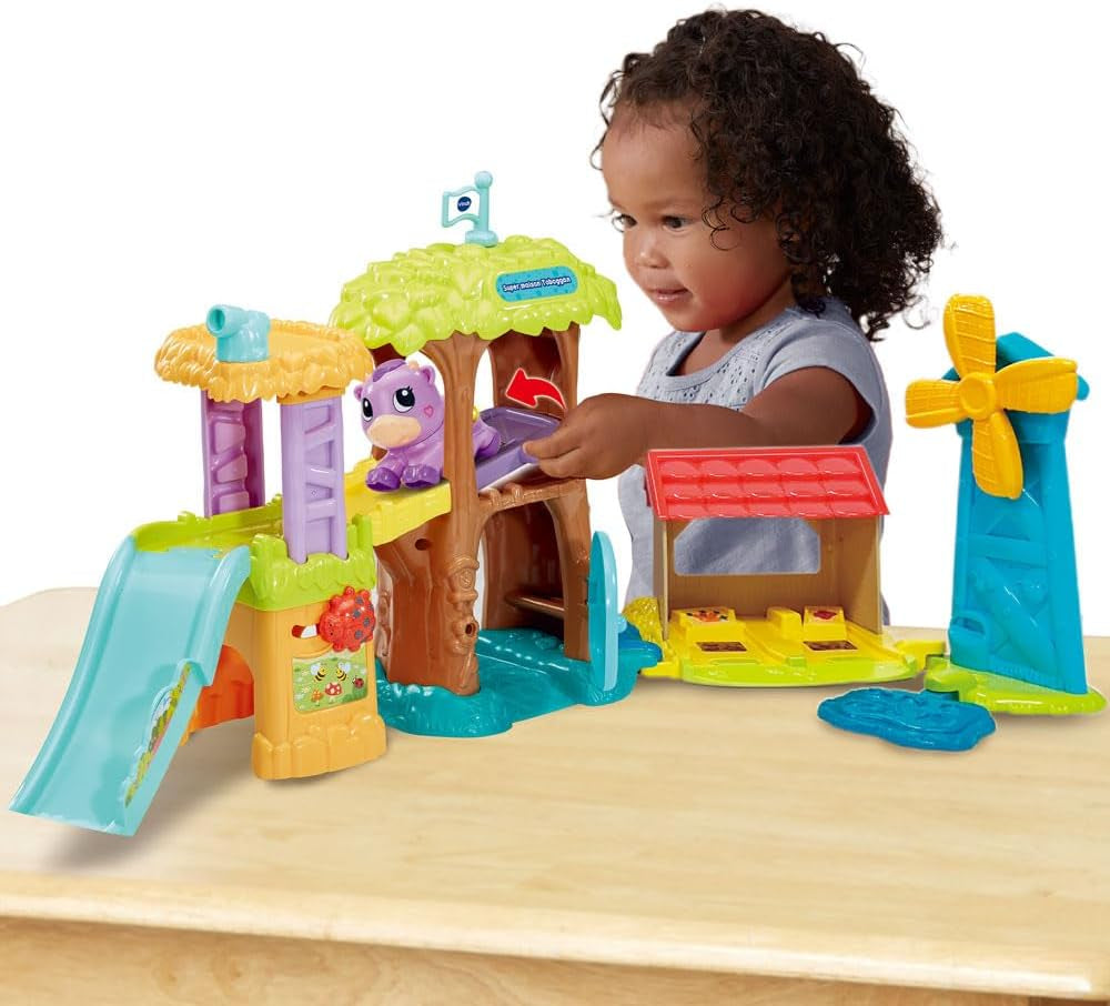 - Tut Tut Animo Bisous Super Maison Toboggan - Ferme Jouet Enfant Avec Violette, La Vache Pipelette - Jouet Musical Et Sonore - Cadeau Enfant De 1 an À 5 Ans - Contenu En Français