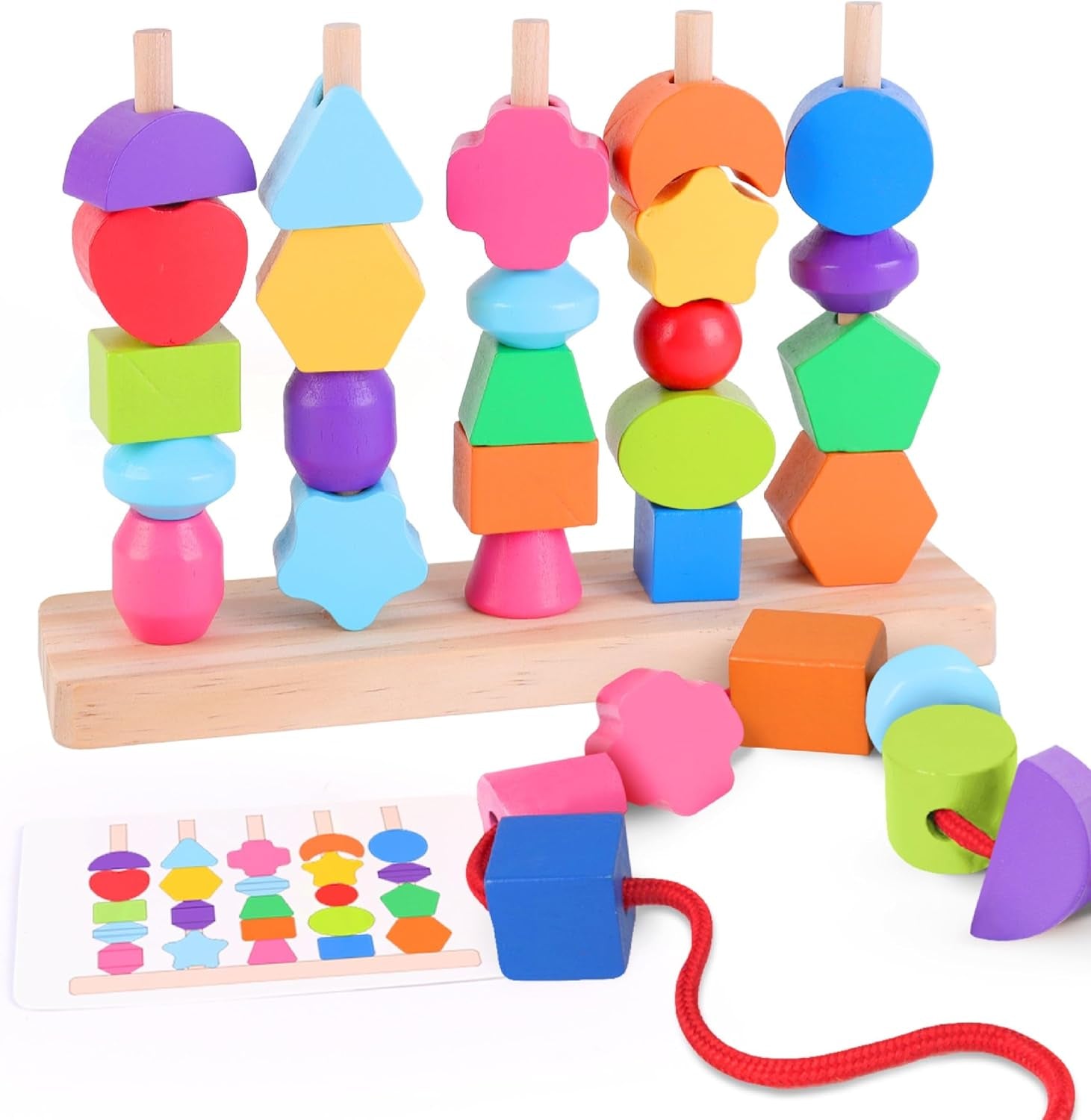 Jouet Montessori En Bois À Empiler Et Tri Pour Bébé Et Enfant 3 Ans - Jouets D'Activité Et De Développement - Jeux Bebe Éducatifs Pour Tout-Petits - Cadeau D'Anniversaire Et Naissance Fille Garçon