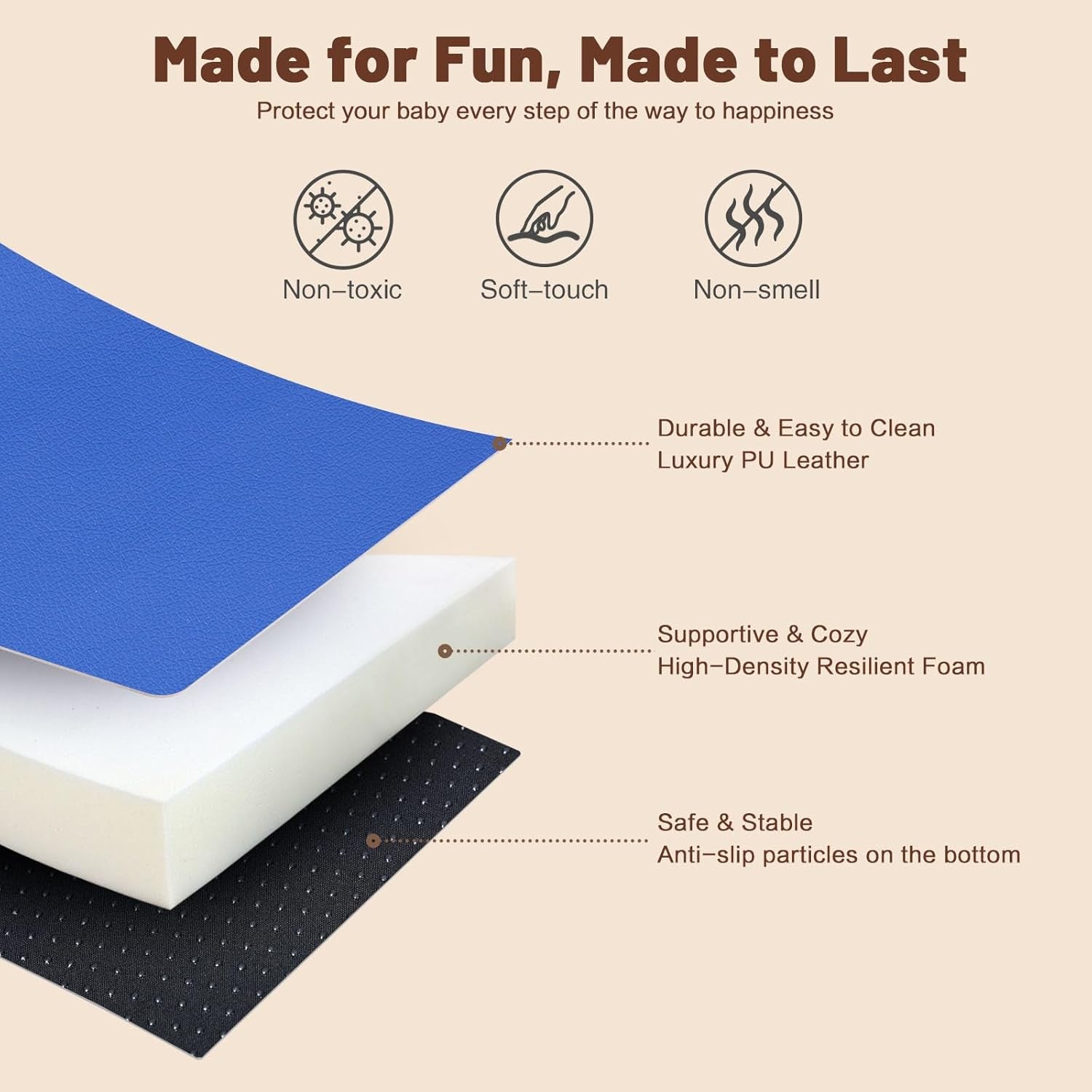 Parcours Motricité Bébé 9 Pièces: Module Motricité Enfant Cuir PU Blocs Mousse Éducatifs - Jouets Descalade Bébé Structure D'Escalade Antidérapante Ensemble D'Échelle Double