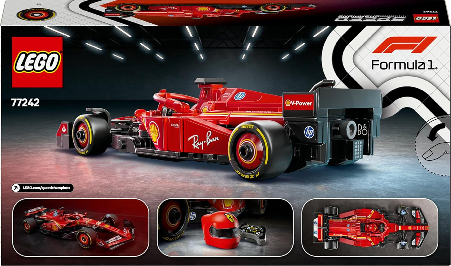 Speed Champions Voiture F1 Ferrari SF-24 - Jeu De Construction Avec Véhicule De Course - Minifigurine Collector De Pilote De Formule 1 - Décoration De Noël - Cadeau Garçon Ou Fille 10 Ans 77242