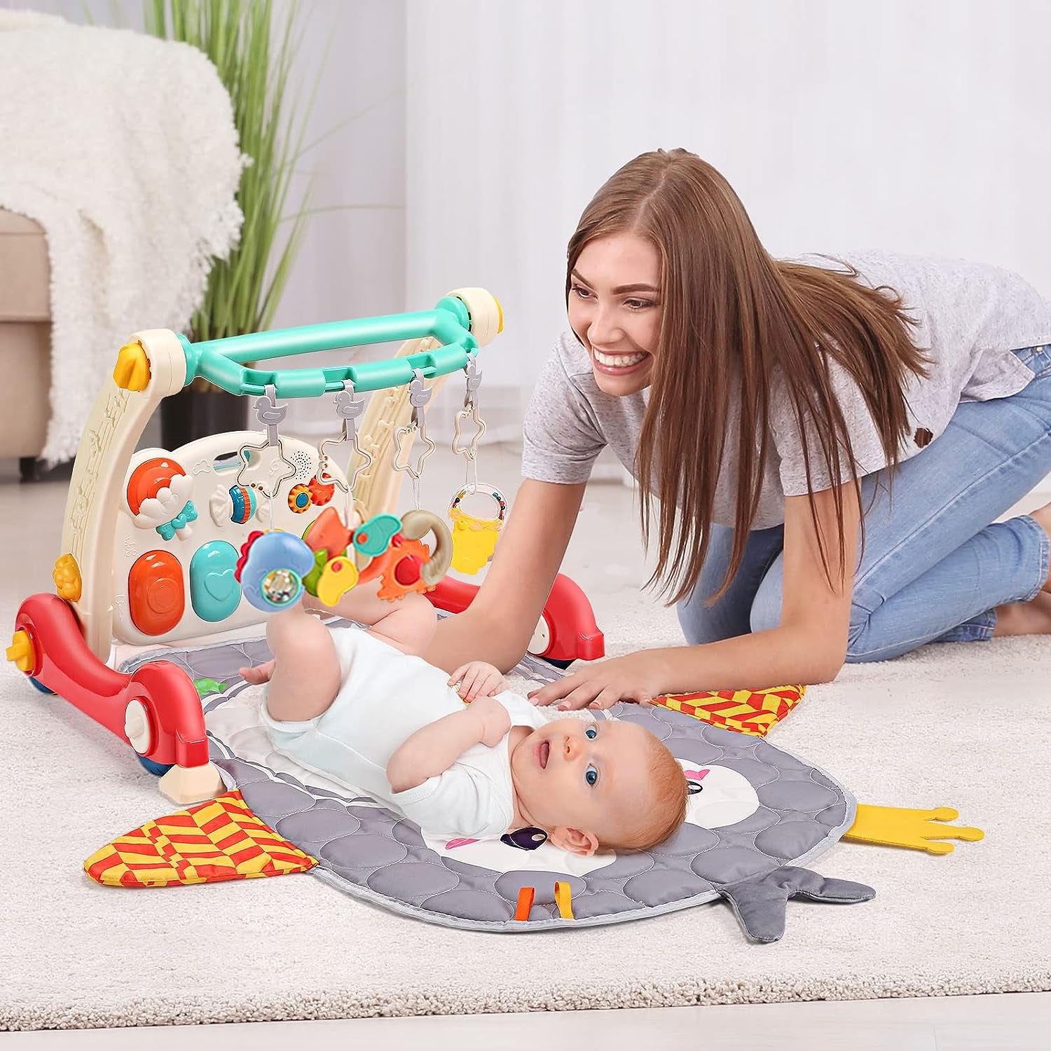 Tapis De Jeu Pour Bébé Et Trotteur D'Apprentissage Pour Bébé, Tapis D'Activité Pour Bébé Avec Piano De Jeu, Centre D'Activités Musicales Avec Lumières, Trotteurs Pour Bébé