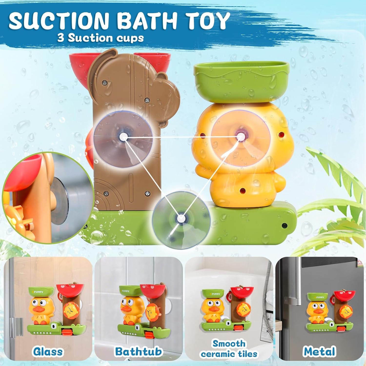 Jouet De Bain, Jouet Bain Bébé, Jouets Bain Enfant 1 2 3 Ans, Jeux Bain Bebe 1 2 3 An,Cadeau Garcon Fille 1-3 An,Jouet Enfant 1-3 An,Jouets De Bain Pour Bebe,Jouet Bain Bebe 6-12-18Mois