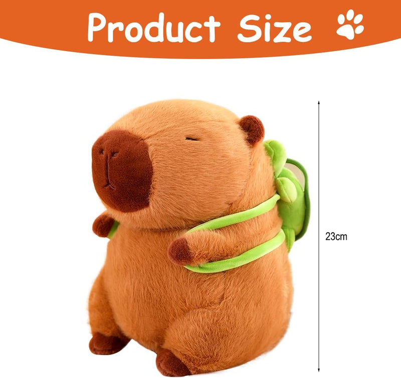 Peluche Capybara Jouet, 23Cm Peluche Capybara Avec Oreiller Tortue Feature Plush Poupée En Peluche, Brun Peluche Cadeau Pour Enfants 1