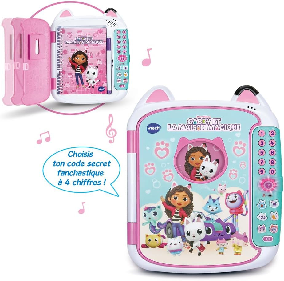 - Kidisecrets Mon Journal Intime Gabby Et La Maison Magique - Journal Intime Électronique Avec Code Secret, Carnet, Feutre Et 6 Jeux Gabby Chat - Cadeau Enfant Dès 5 Ans - Contenu En Français