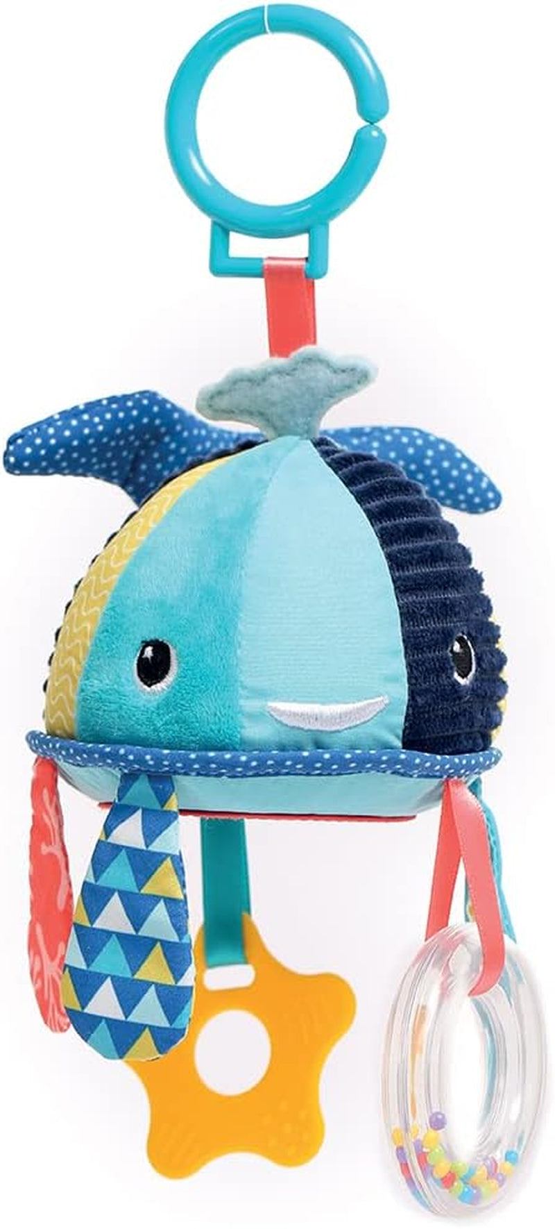 - Activité À Suspendre Baleine - Jeux D'Éveil Bébé - Dès 3 Mois - Développe Le Bien-Être, Le Toucher & La Motricité Fine - Jeu Sonore, Papier Froissé, Anneau De Dentition & Mirroir
