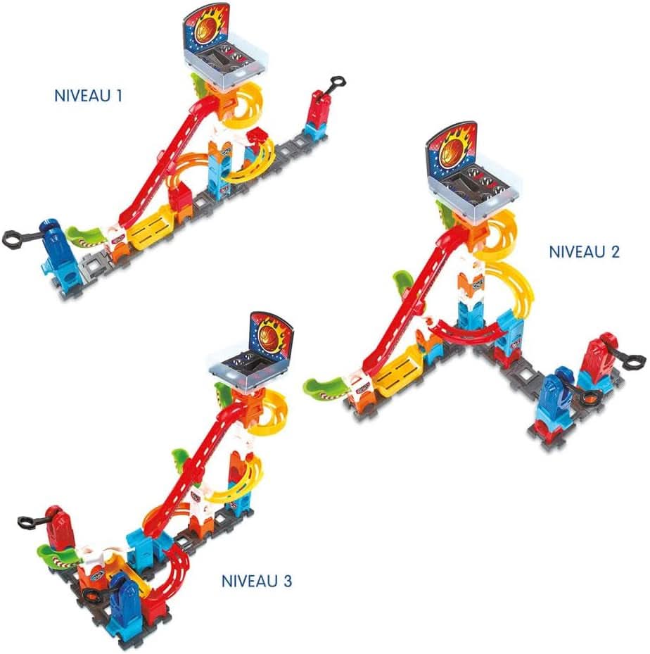 - Marble Rush, Circuit À Billes Basketball Set S500, Jeu De Construction Et De Catapultes Avec Panier De Basket, 41 Pièces, 6 Billes, Cadeau Enfant Dès 4 Ans - Contenu En Français
