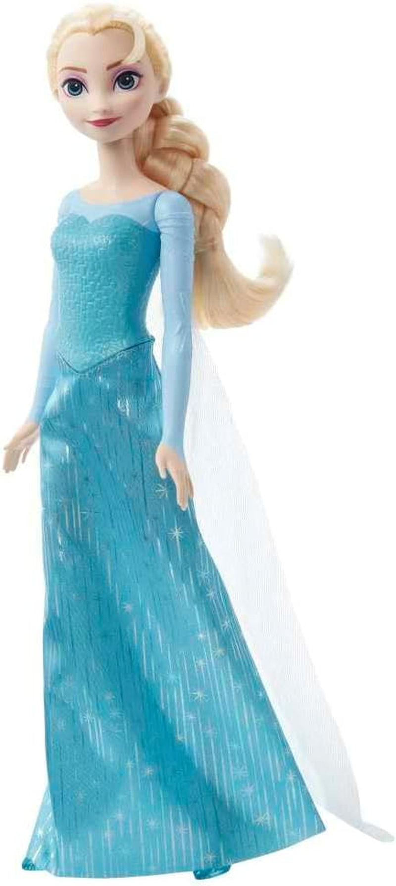 Disney La Reine Des Neiges Poupée Elsa Avec Tenue Emblématique, Chaussures, Jupe, Cape En Tissu Et Accessoires, Jouet Enfant, Dès 3 Ans, HLW47, Bleue De Base