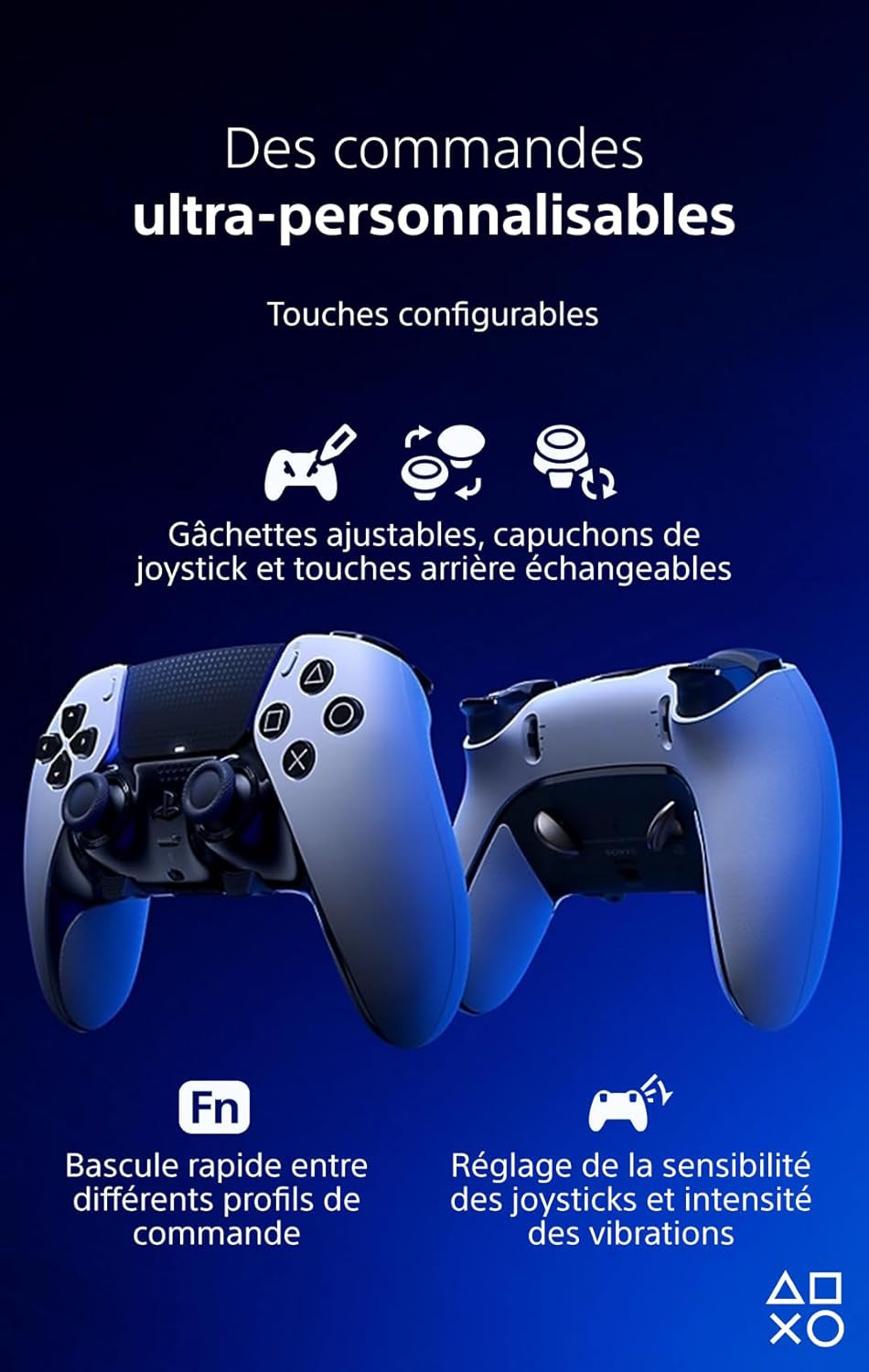 Sony, Manette Dualsense Edge Officielle Pour PS5 Et PC, Sans Fil, Commandes Ultra-Personnalisables + Profils Interchangeables + Confort Amélioré, Boîte De Transport Incluse, Couleur : Blanche Et Noire