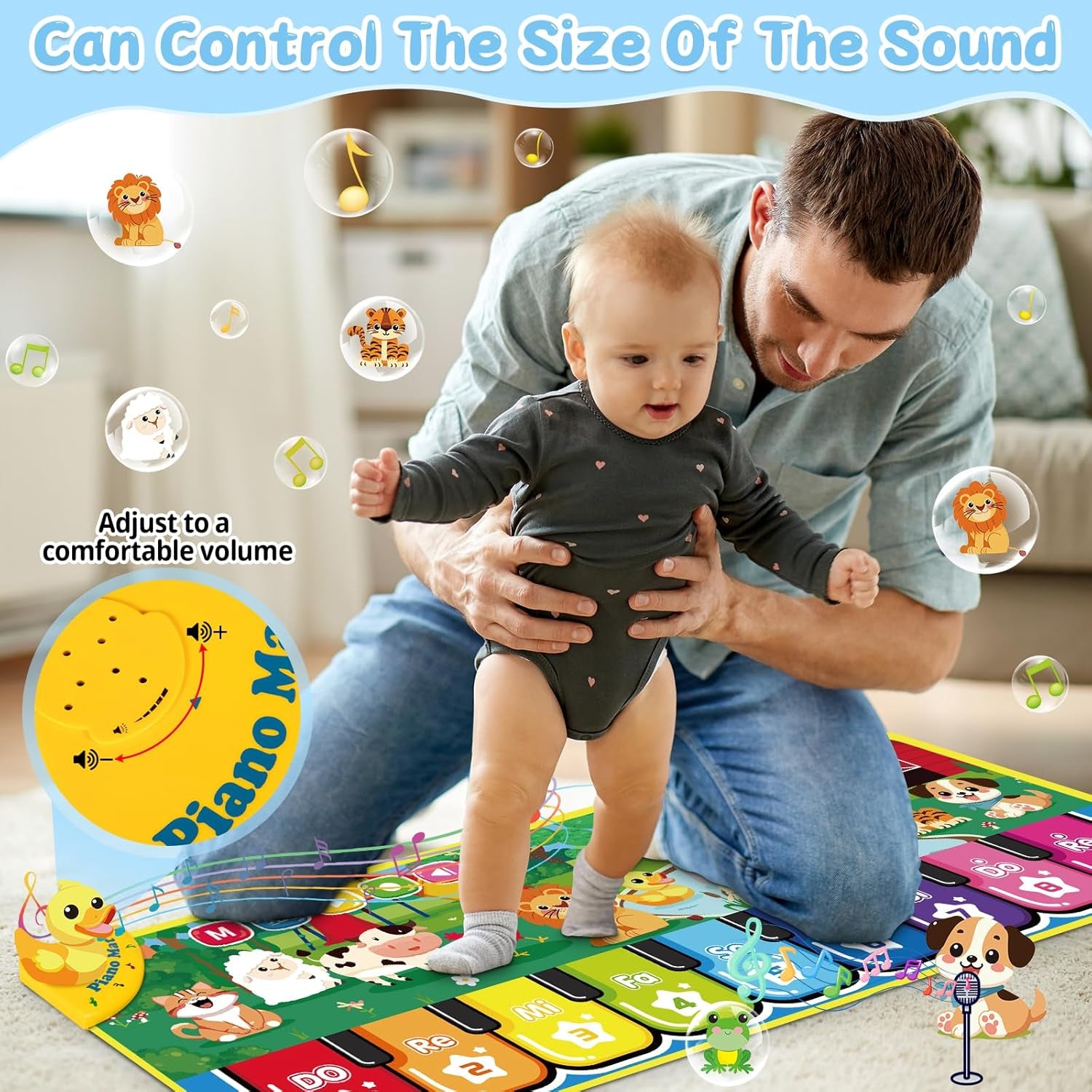 Tapis De Danse, Tapis Musical Bébé, Piano Enfant,Jouet D'Initiation Musical Pour Enfants, Jeu De Piano Simulé, D'Anniversaire Pour Les Enfants