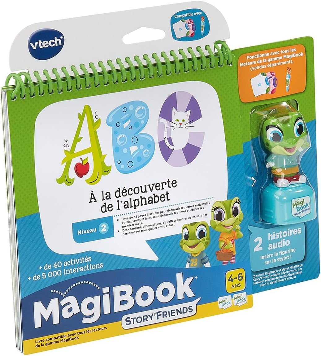 - Magibook Story'Friends ABC À La Découverte De L'Alphabet - Livre Jeu Éducatif Avec Figurine Grenouille - Niveau Moyenne Section À CP - Cadeau Enfant De 4 Ans À 6 Ans - Contenu En Français