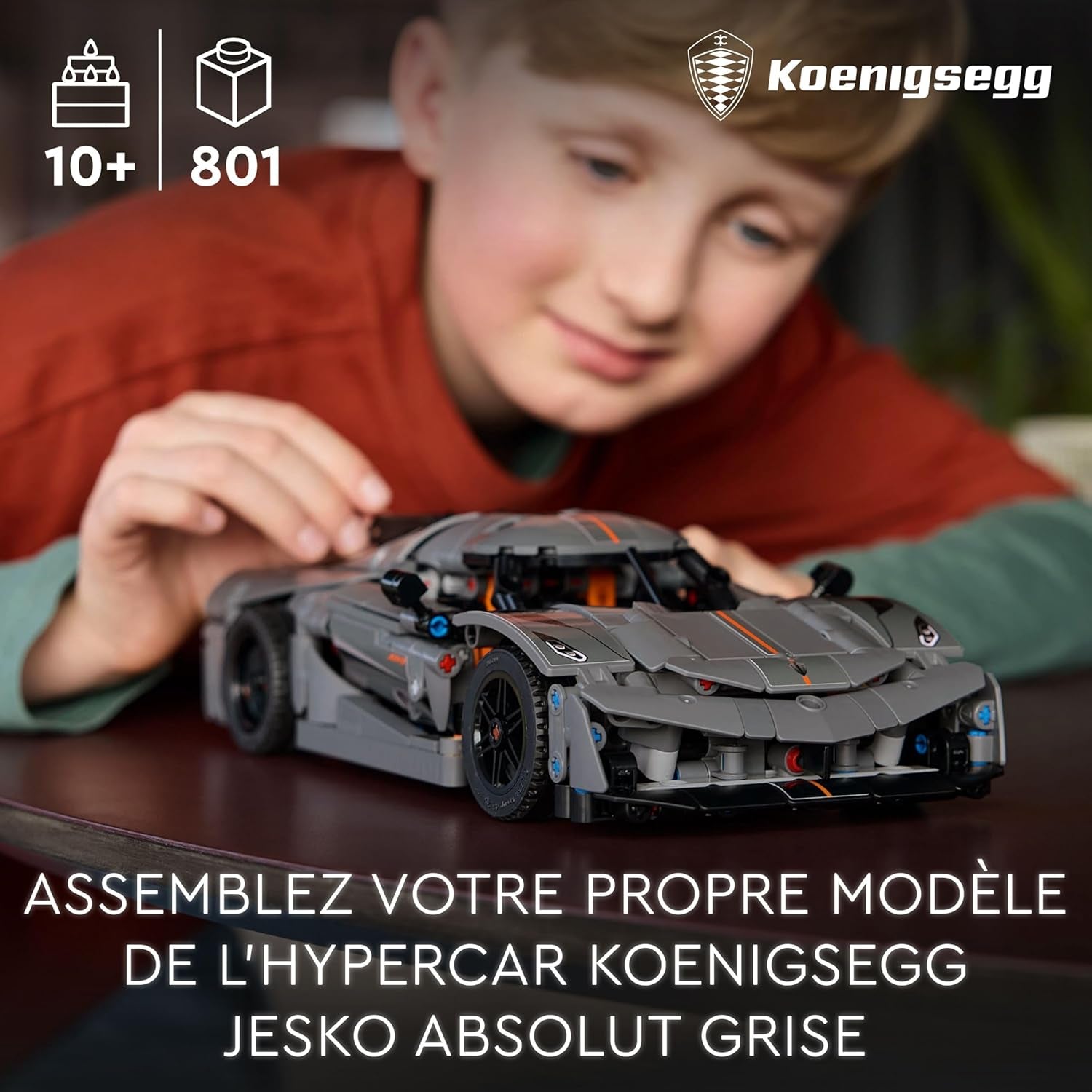 Technic Hypercar Koenigsegg Jesko Absolut Grise - Set De Construction - Véhicule Pour Enfants - Maquette À Construire - Cadeau Pour Les Passionnés De Sport Automobile 42173