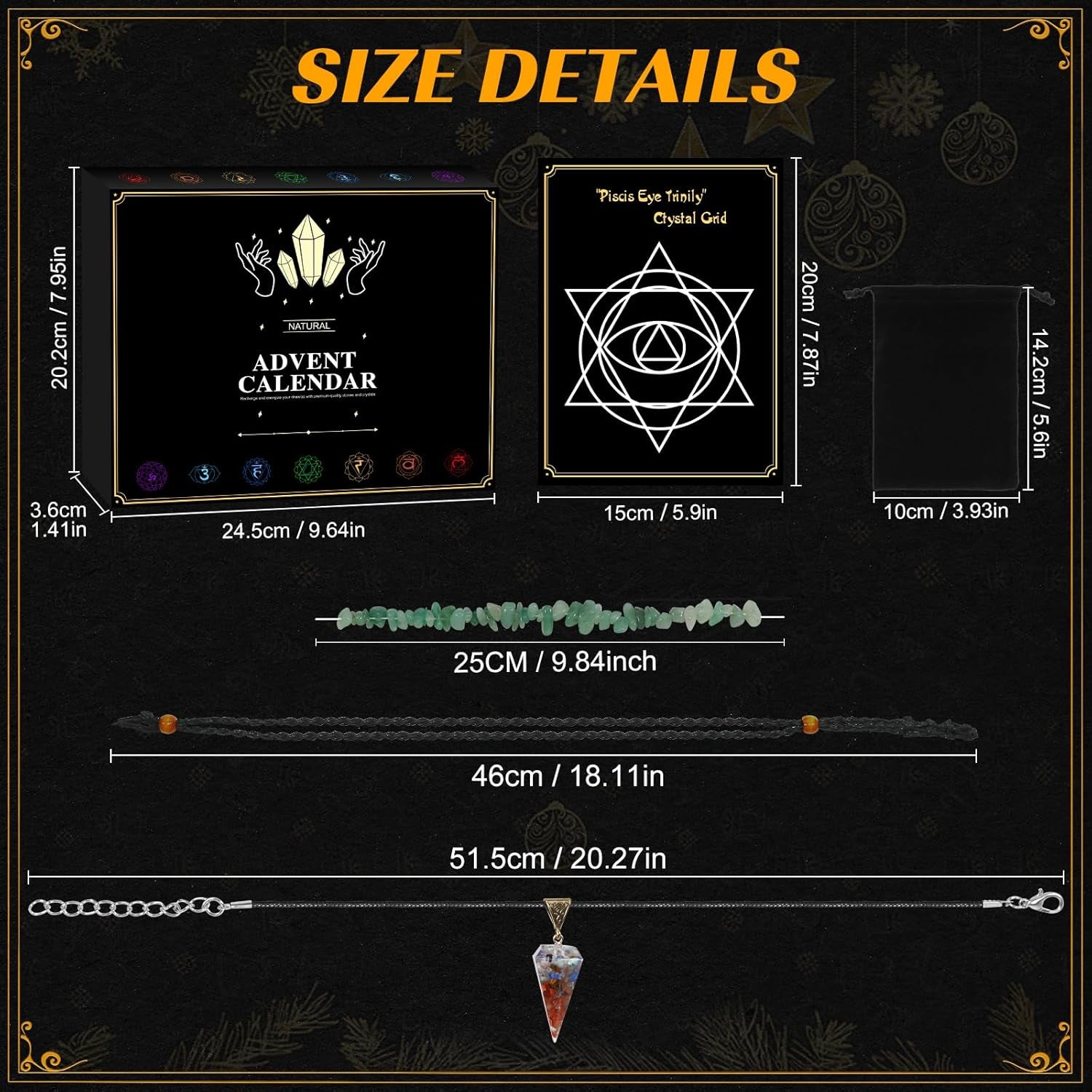 Calendriers De L'Avent 2025 Pierre Précieuse Femme Homme Lithothérapie Calendrier Noël À Rebours Pour Ado Fille Garçons