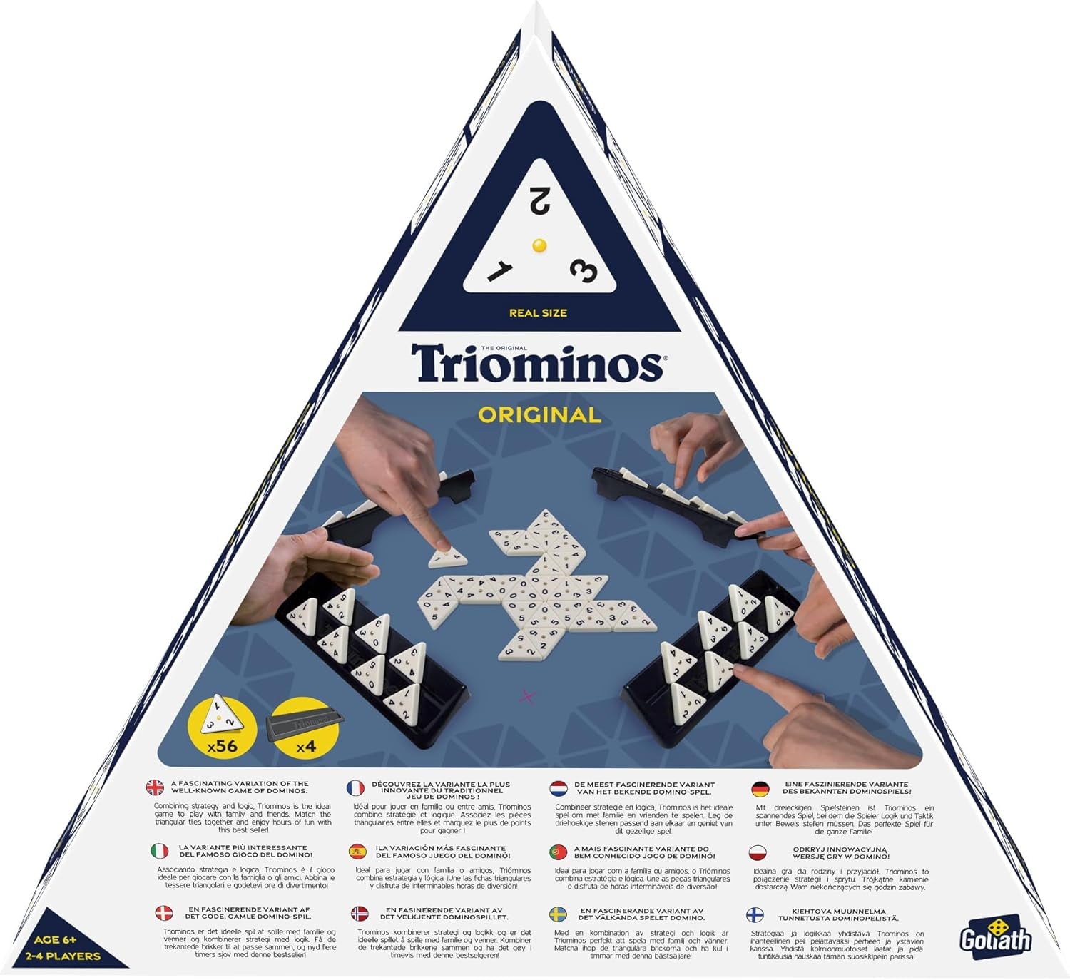 TRIOMINOS Original - Jeu De Société Famille Et Enfants Dès 6 Ans - Nouvelle Edition - Jeu De Stratégie Et De Réflexion - Dominos Triangulaires - Un Classique Depuis 50 Ans - 2 À 4 Joueurs - 30 Min