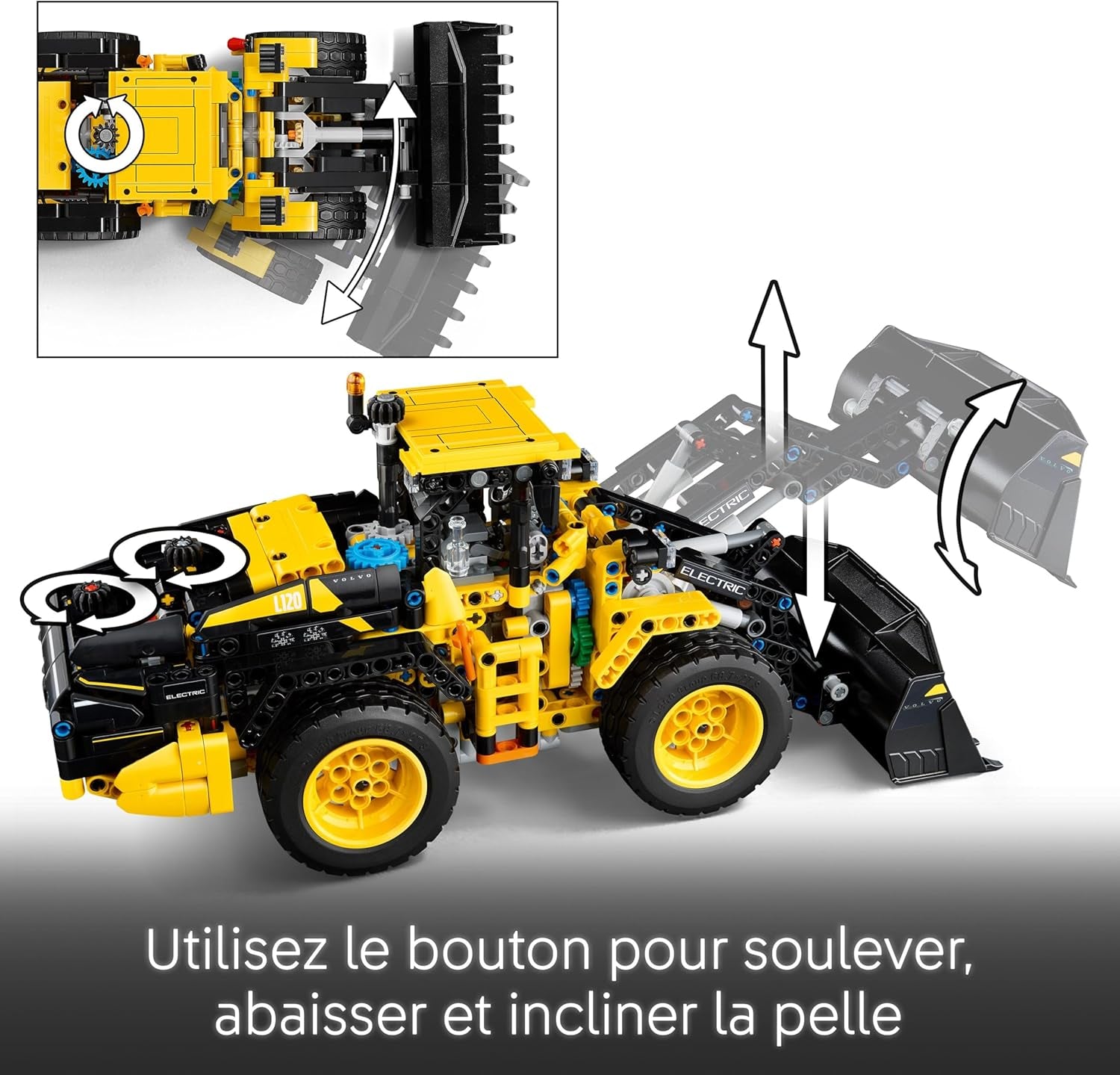 Technic La Chargeuse Sur Pneus Volvo L120 Electric - Jouet Avec Véhicule De Construction - Direction Articulée & Pelle Fonctionnelle - Cadeau D'Anniversaire Pour Garçon Dès 9 Ans 42209