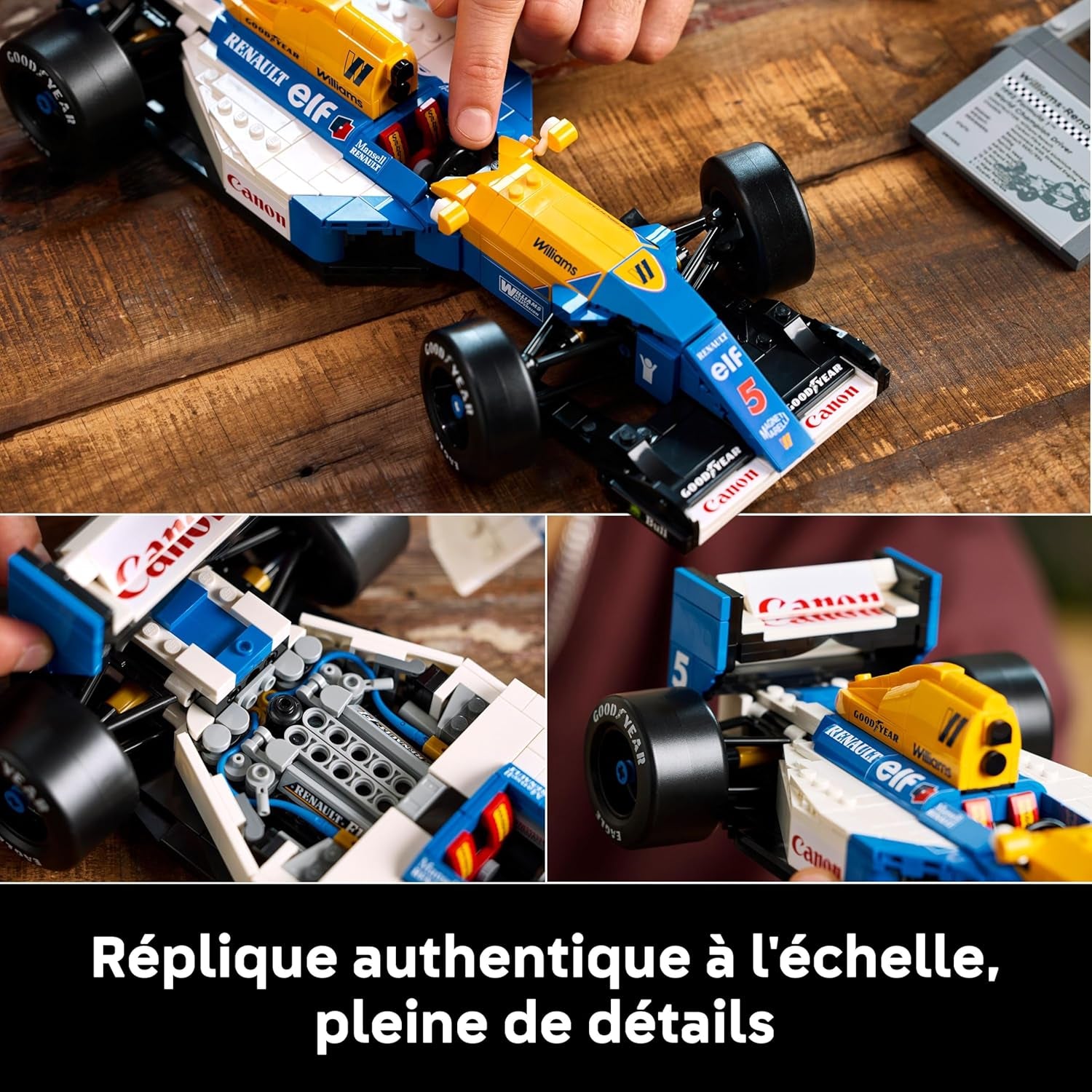 Icons Williams Racing FW14B Et Nigel Mansell - Maquette De Voiture De F1 - Inclut Minifigurine Collector De Pilote Avec Trophée Et Casque - Idée Cadeau Pour Adulte Et Adolescent 10353