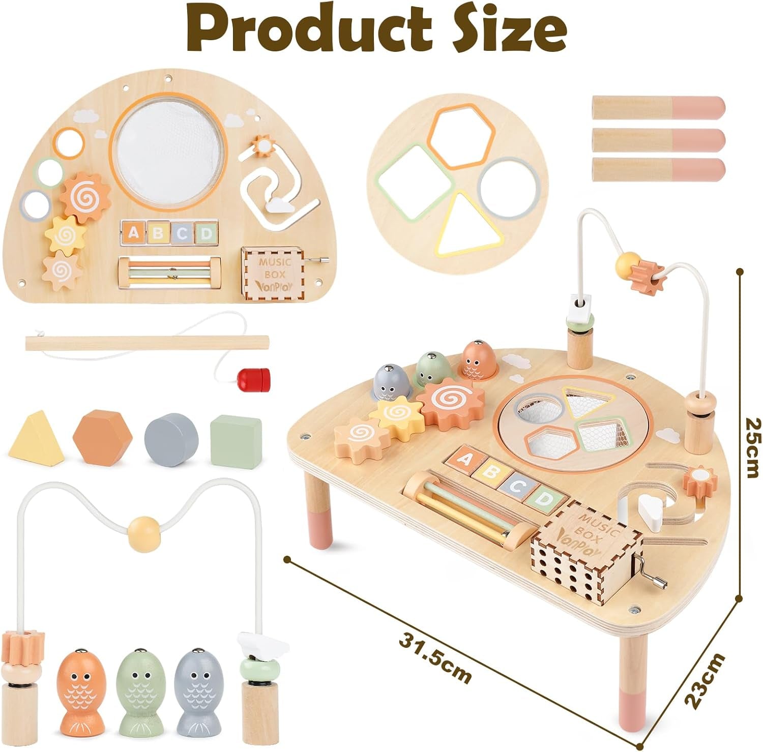 Table Activité Bébé Jouet Bebe 2 an Jouet Montessori Jouets En Bois Sensoriels Labyrinthe De Perles Jouet Trieur De Formes Cadeau Bebe 2 3 4 An