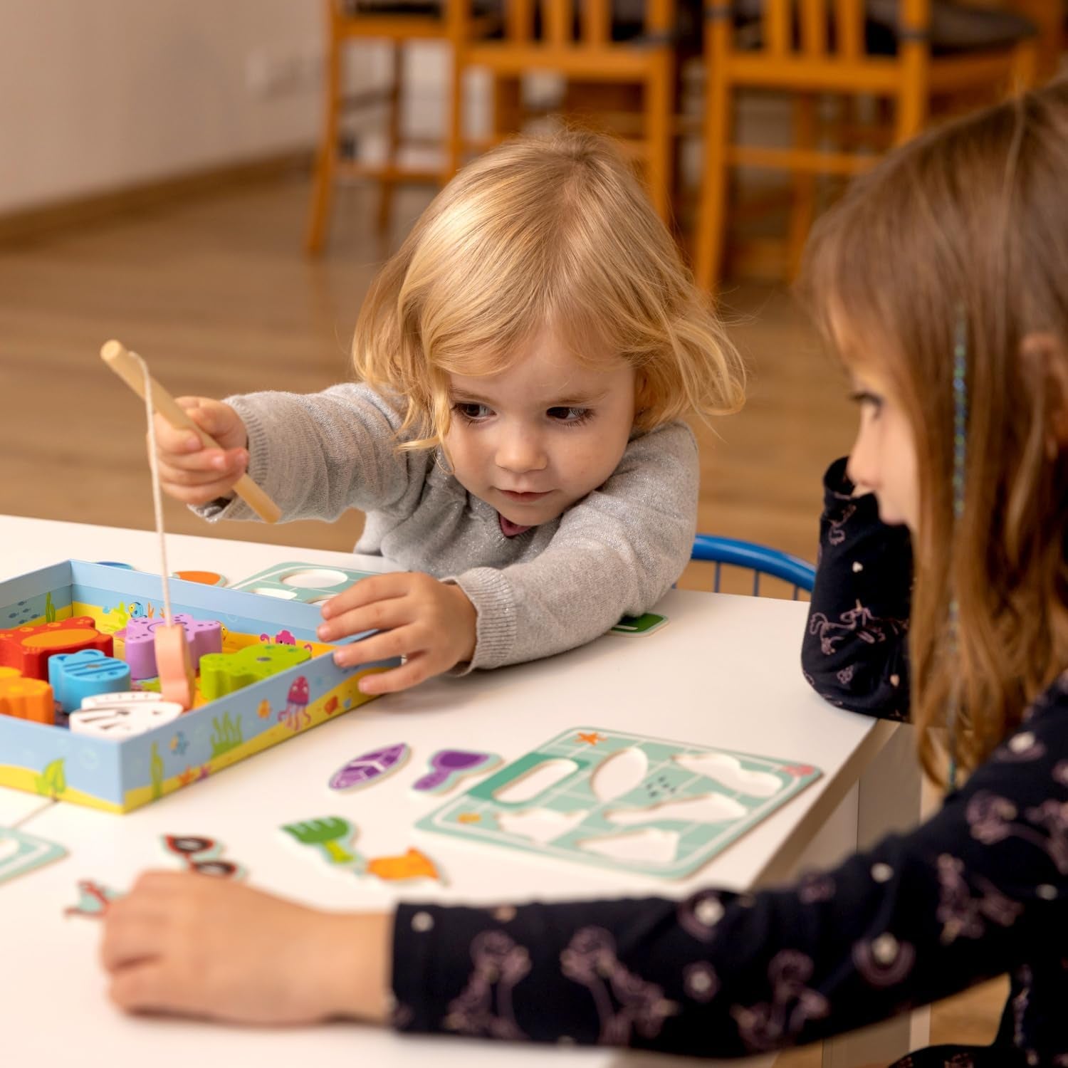 Jeu De Pêche Magnétique En Bois Pour Enfants Dès 2 Ans - Jouet Magnétique Ludique Pour Tout-Petits De 2 3 Ans - Jeu Montessori De Pêche À La Ligne Avec Puzzle - Cadeau Pour Fille Et Garçon