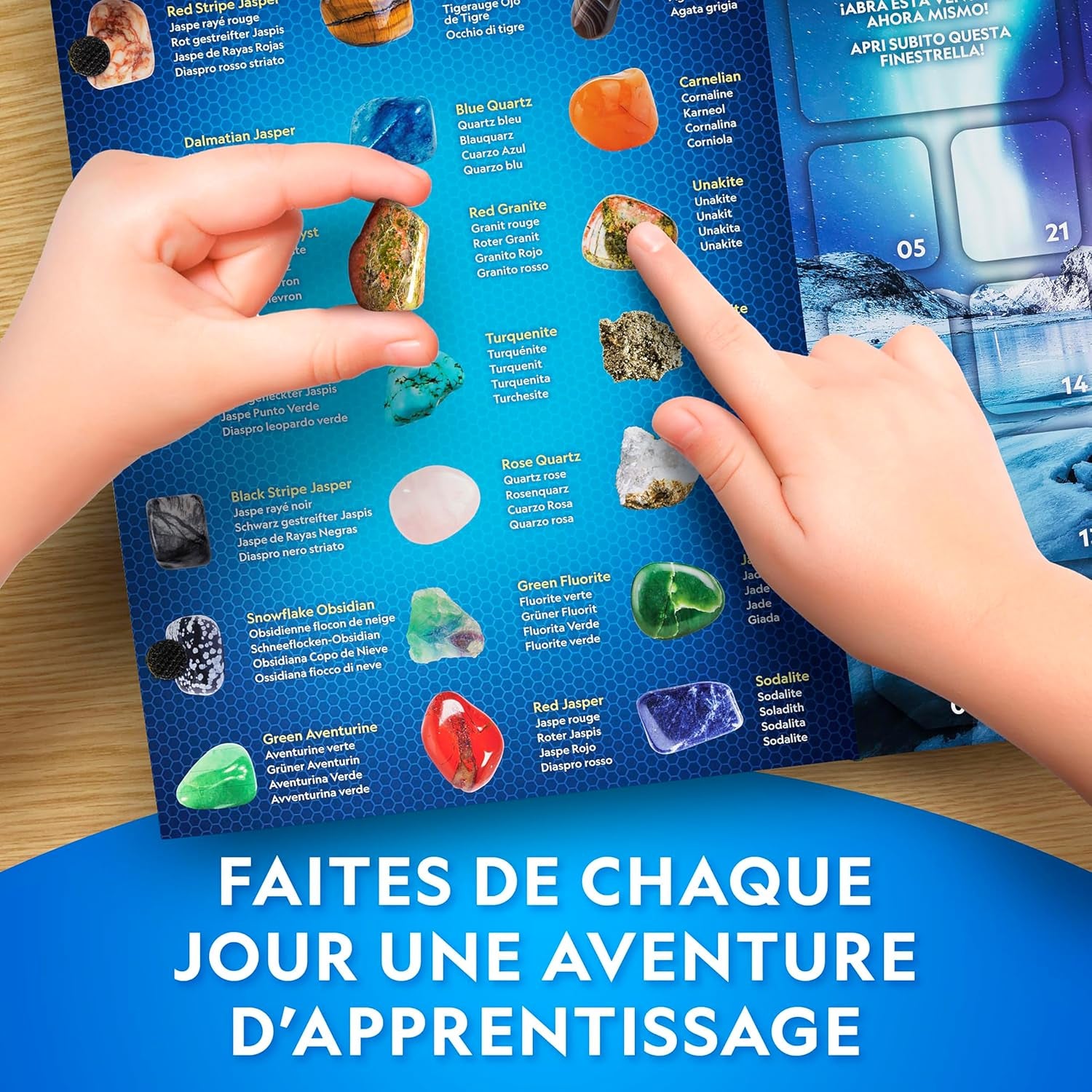 2025 Calendrier De L'Avent Gemmes - 24 Gemmes À Découvrir Chaque Jour, Collection De Roches Complète Pour Le Compte À Rebours De Noël Avec Mini Kit De Fouille