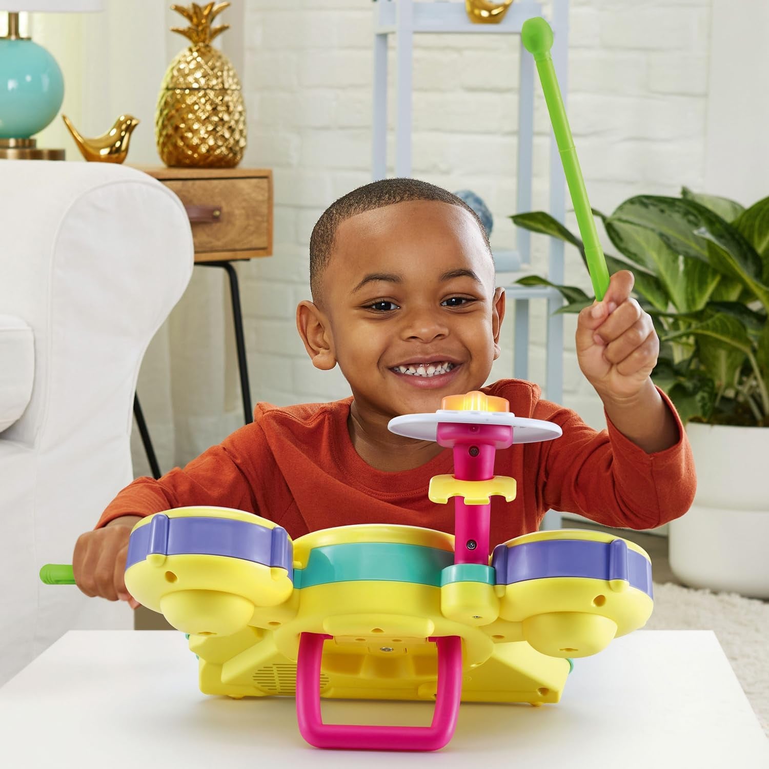 - Bluey La Batterie Interactive - Batterie Instrument De Musique Enfant Avec Pads Lumineux Et Baguettes - Jouet Musical Bluey Et Bingo - Cadeau Enfant De 3 Ans À 7 Ans - Contenu En Français